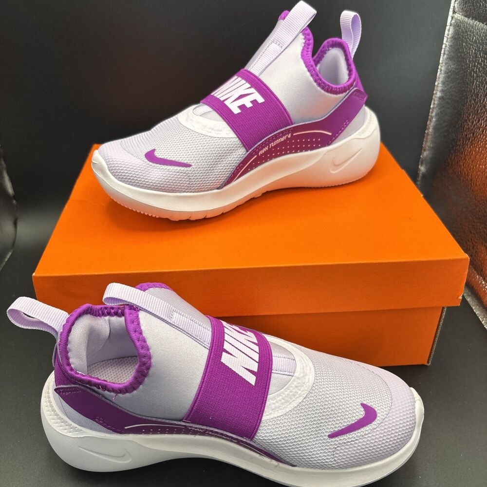 Nike Flex Runner 4 (PS) Violet Mist Slip-On Sneakers Girl's Size 13C
